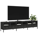 tv-bord 202x39x43,5 cm koldvalset stål sort