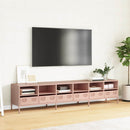 tv-bord 202x39x43,5 cm koldvalset stål lyserød