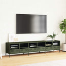 tv-bord 202x39x43,5 cm koldvalset stål olivengrøn'