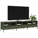 tv-bord 202x39x43,5 cm koldvalset stål olivengrøn'
