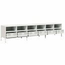 tv-bord 202x39x43,5 cm koldvalset stål hvid
