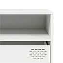 tv-bord 202x39x43,5 cm koldvalset stål hvid