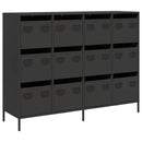 skænk 135x39x103,5 cm koldvalset stål sort