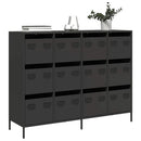 skænk 135x39x103,5 cm koldvalset stål sort