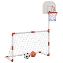 fodbold- og basketballsæt til børn 98x50x70 cm med bolde