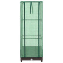 højbed med drivhusovertræk 40x40x123 cm rattan-look