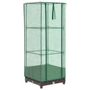 højbed med drivhusovertræk 40x40x123 cm rattan-look