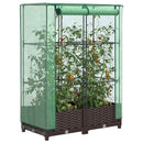 højbed med drivhusovertræk 80x40x123 cm rattan-look