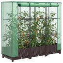 højbed med drivhusovertræk 120x40x123 cm rattan-look