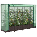 højbed med drivhusovertræk 160x40x123 cm rattan-look
