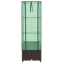 højbed med drivhusovertræk 40x40x139 cm rattan-look