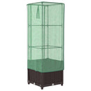 højbed med drivhusovertræk 40x40x139 cm rattan-look