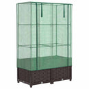højbed med drivhusovertræk 80x40x138 cm rattan-look