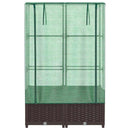 højbed med drivhusovertræk 80x40x138 cm rattan-look