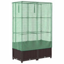 højbed med drivhusovertræk 80x40x138 cm rattan-look