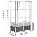 højbed med drivhusovertræk 80x40x138 cm rattan-look