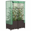 højbed med drivhusovertræk 80x40x138 cm rattan-look
