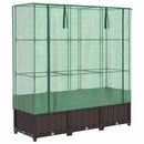 højbed med drivhusovertræk 120x40x138 cm rattan-look