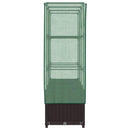 højbed med drivhusovertræk 120x40x138 cm rattan-look
