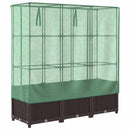 højbed med drivhusovertræk 120x40x138 cm rattan-look