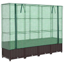 højbed med drivhusovertræk 160x40x138 cm rattan-look