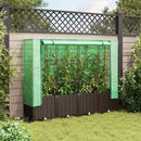 højbed med drivhusovertræk 160x40x138 cm rattan-look