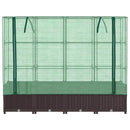 højbed med drivhusovertræk 160x40x138 cm rattan-look