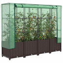 højbed med drivhusovertræk 160x40x138 cm rattan-look