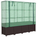 højbed med drivhusovertræk 160x40x153 cm rattan-look