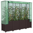 højbed med drivhusovertræk 160x40x153 cm rattan-look