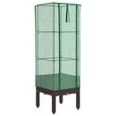 højbed med drivhusovertræk 40x40x140 cm rattan-look