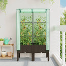 højbed med drivhusovertræk 80x40x140 cm rattan-look