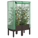 højbed med drivhusovertræk 80x40x140 cm rattan-look