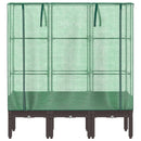 højbed med drivhusovertræk 120x40x140 cm rattan-look
