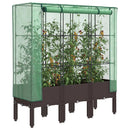 højbed med drivhusovertræk 120x40x140 cm rattan-look