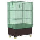 højbed med overtræk og hjul 80x50x182 cm rattan-look