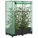 højbed med drivhusovertræk 80x40x123 cm rattan-look
