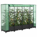 højbed med drivhusovertræk rattan-look 160x40x123 cm