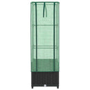 højbed med drivhusovertræk 40x40x139 cm rattan-look