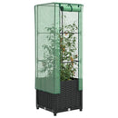 højbed med drivhusovertræk 40x40x139 cm rattan-look