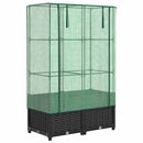 højbed med drivhusovertræk 80x40x138 cm rattan-look