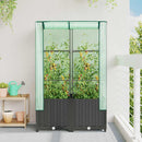 højbed med drivhusovertræk 80x40x138 cm rattan-look