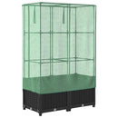 højbed med drivhusovertræk 80x40x138 cm rattan-look