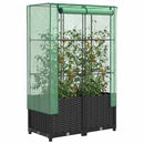 højbed med drivhusovertræk 80x40x138 cm rattan-look