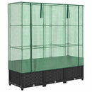 højbed med drivhusovertræk 120x40x138 cm rattan-look