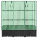højbed med drivhusovertræk 120x40x138 cm rattan-look