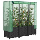 højbed med drivhusovertræk 120x40x138 cm rattan-look