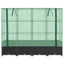 højbed med drivhusovertræk rattan-look 160x40x138 cm