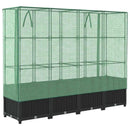 højbed med drivhusovertræk rattan-look 160x40x138 cm