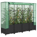 højbed med drivhusovertræk rattan-look 160x40x138 cm